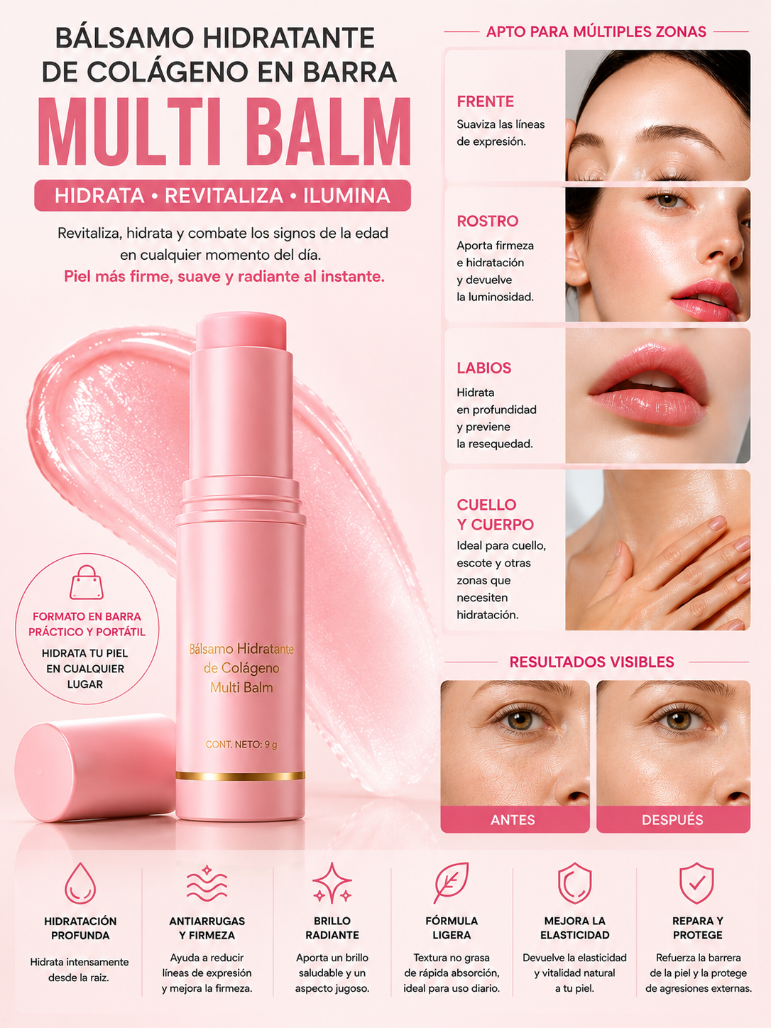 Rutina Facial Glow Premium | Bálsamo de Colágeno + Sérum + Rodillo de Regalo