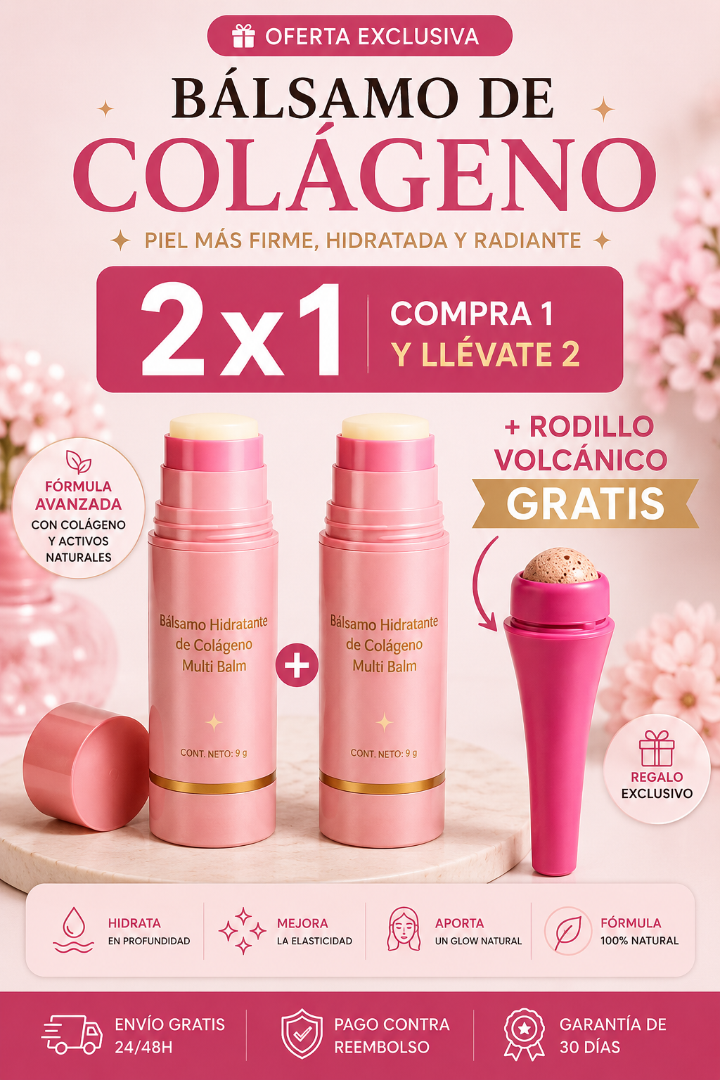 Bálsamo de Colágeno | 2x1 + Rodillo Volcánico GRATIS