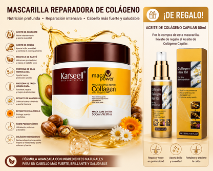 Mascarilla Capilar Profesional con Colágeno 500ml + Regalo Aceite Capilar de Colágeno