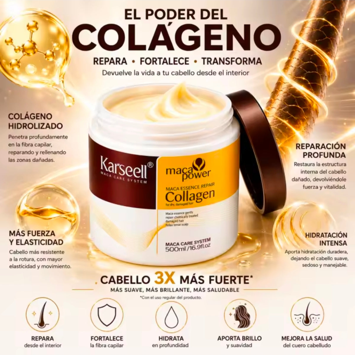 Mascarilla Capilar Profesional con Colágeno 500ml + Regalo Aceite Capilar de Colágeno