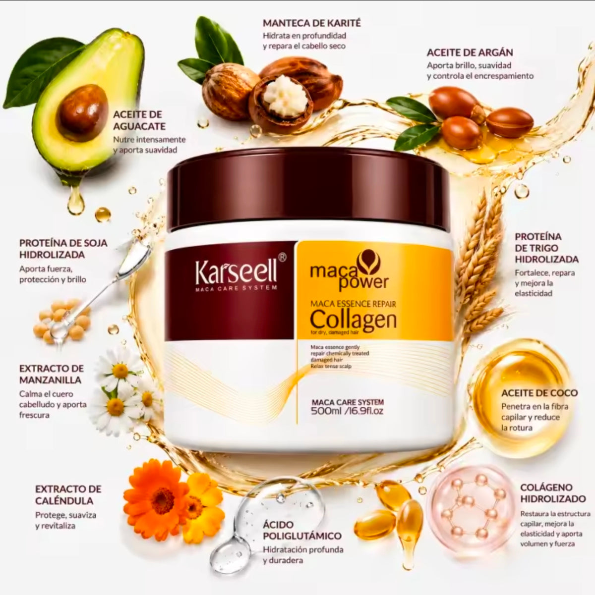 Mascarilla Capilar Profesional con Colágeno 500ml + Regalo Aceite Capilar de Colágeno